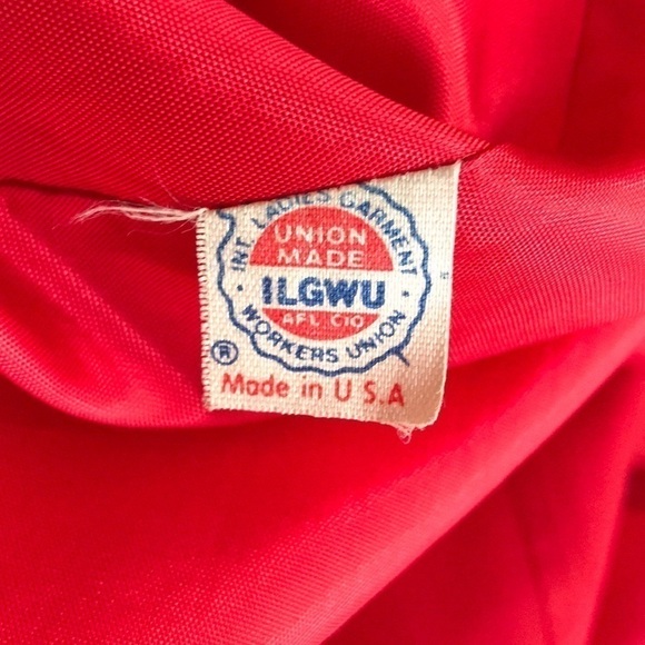 PROJECTIONS LTD WOOL RED TRENCHCOAT LARGE - Picture 10 of 11